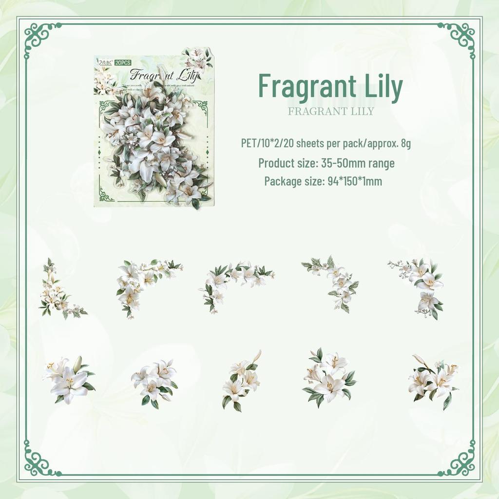 Retro Wisteria Shadow Edge Creative Stickers - Romantic Floral DIY Journal Décor