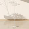 Floor Lamp in Retro Style, Plastic Lampshade, Foot Switch, Metal Rod, White