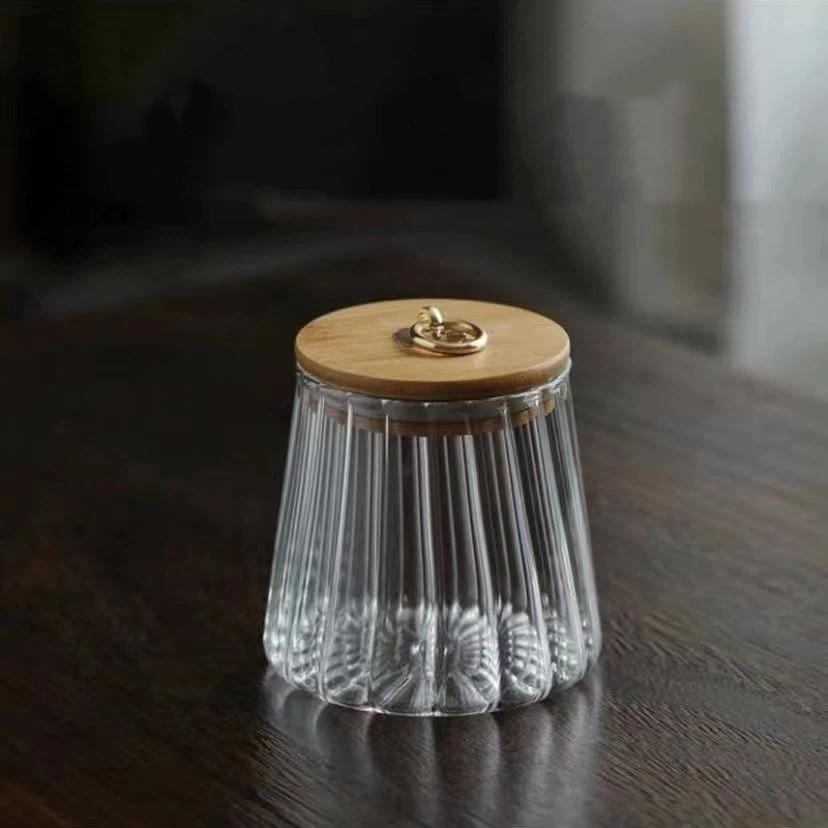 Стеклянный Контейнер для Хранения Герметичная Банка Контейнер Для Еды Закусок Зерна Чай Орехи Влагостойкий Контейнер для Хранения Винтажный Органайзер для Кухни 650ml