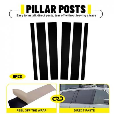 Black Pillar Posts For Honda Odyssey 2005-2010 Set Door Trim Piano Cover Window