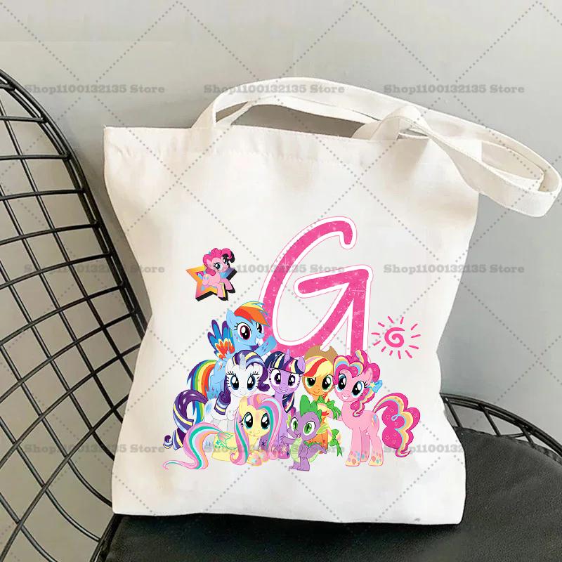 My Little Pony Shoulder Bag Cartoon Letter Handbag Large Capacity Crossbody Fashion Portable Canvas Storage Gift girl 26 Kid Friendly Entertaining Fun