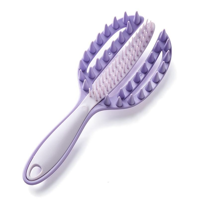 

2-in-1 Long Handle Scalp Scrubber & Massage Brush with Soft Rubber Coarse Teeth for Shower лаванда фіолетовий колір