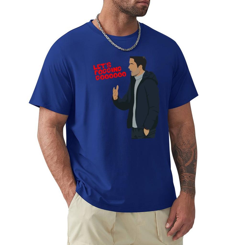 Mikel Arteta Let's Fogging Go T-Shirt Blue Archive Korean Fashion Slim Fit T Shirts for Men