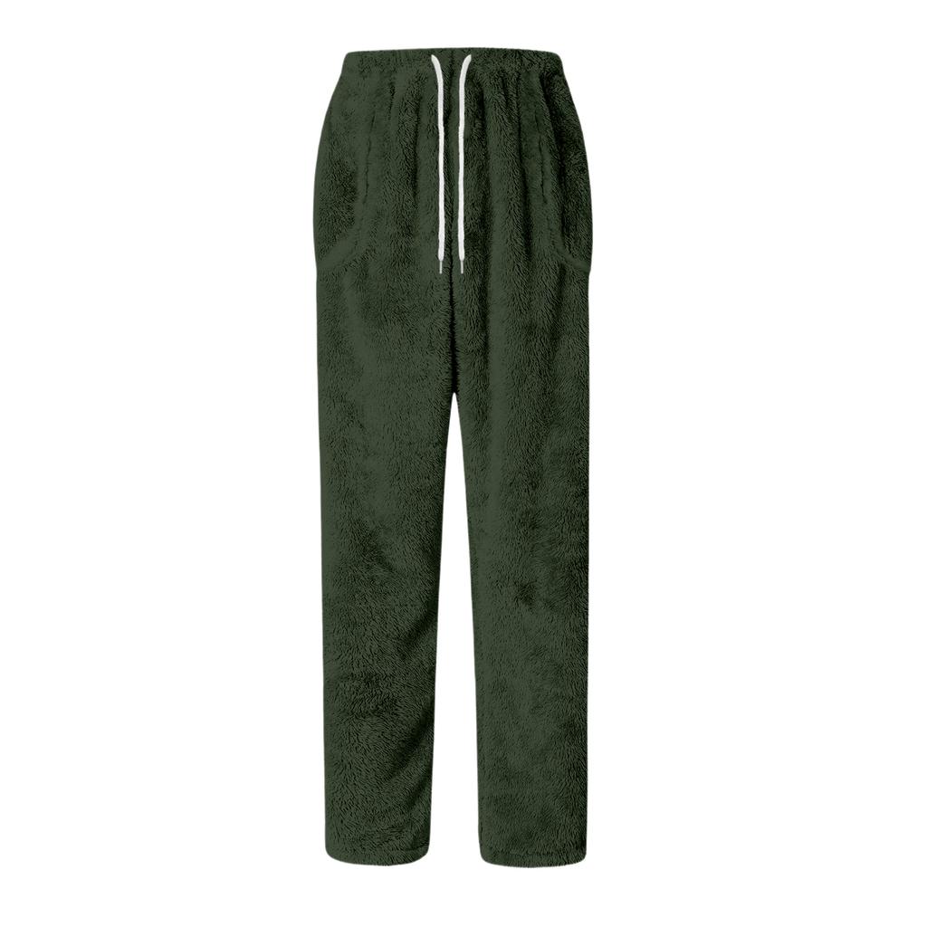 Herren Kordelzug Tasche Flanellhose Homewear Schlafhose