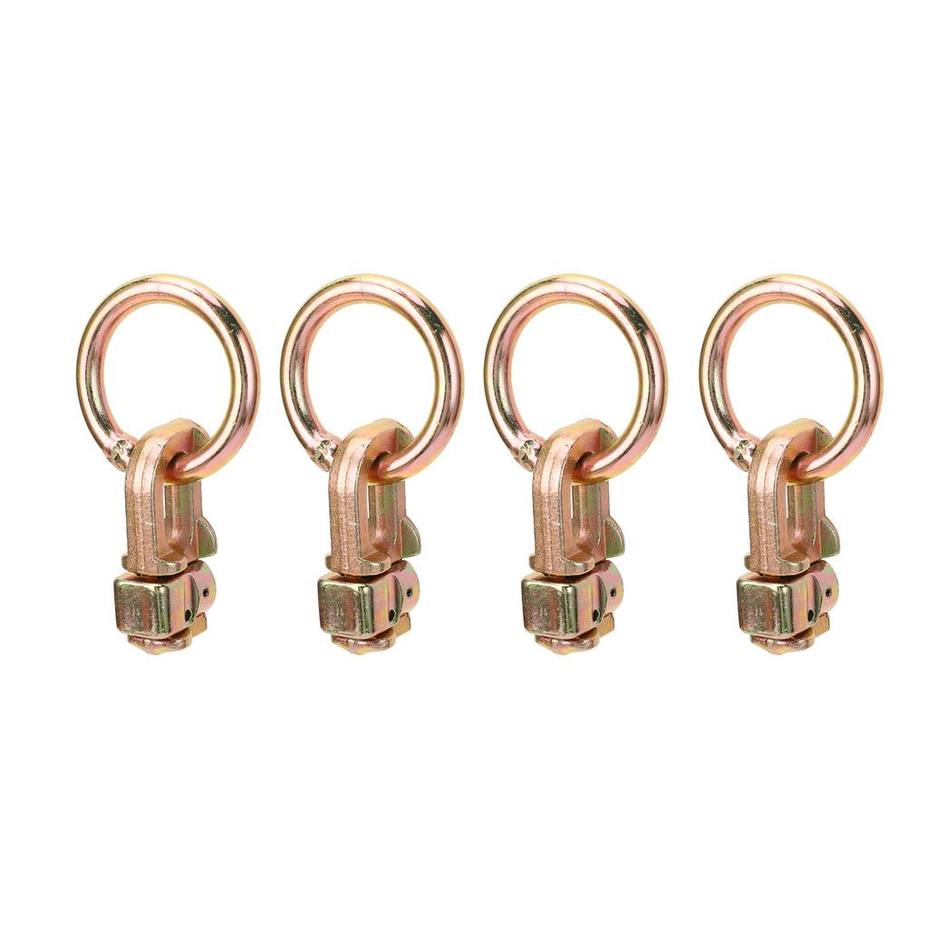 4PCS L Track Double Stud Tie Down Fitting Carbon Steel L Track Fitting with O Ring for Truck Bed