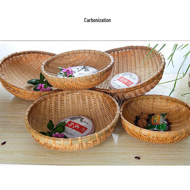 Cesto rotondo in bambù fatto a mano: Versatile per setacciare il riso, cuocere a vapore, conservare e lavare le verdure.