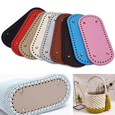 Fondo lungo 22 * ​​10 cm per borsa lavorata a maglia Base borsa in pelle Fondo fatto a mano con fori