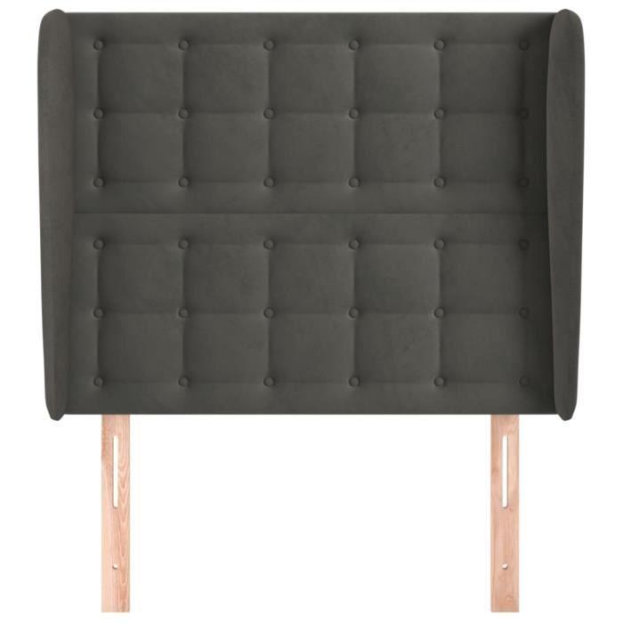 VidaXL Headboard with Ears Dark Grey 93x23x118-128 Cm Velvet3118427