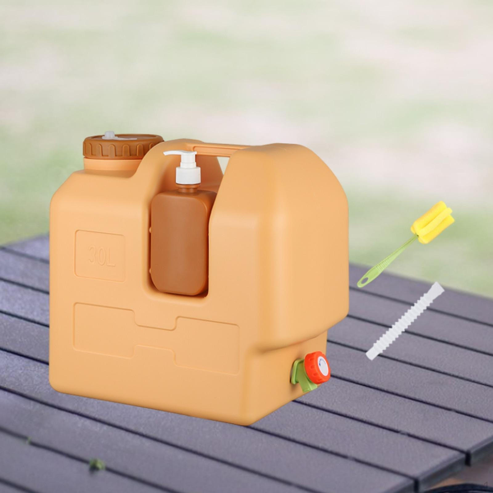 

Емкость для воды с краном, ведро, дозатор мыла, кувшин для питья, для кемпинга, барбекю 20L with Brush Hose