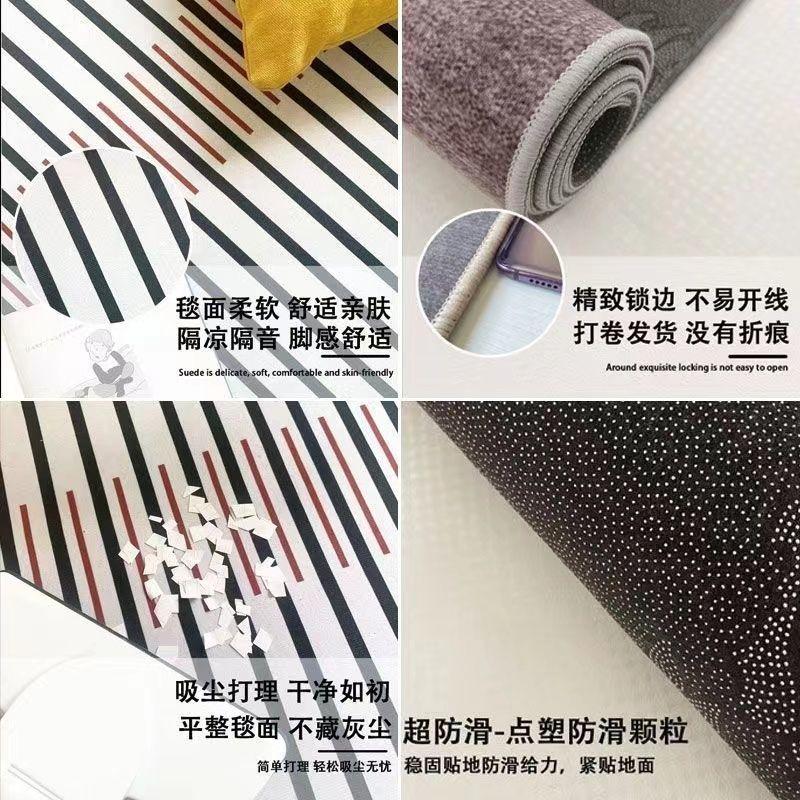 Ins Minimalist Black White Round Carpet Living Room Luxury Soft Decor Rugs Bedroom Non-slip Lint-free Easy Clean Parlor Carpet