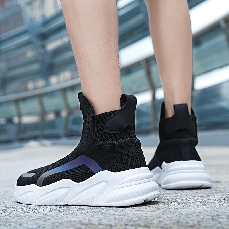 Scarpe sportive in mesh lavorato a maglia a trama larga, scarpe tipo calzino alte, leggere, ammortizzanti, da ginnastica, con cocco
