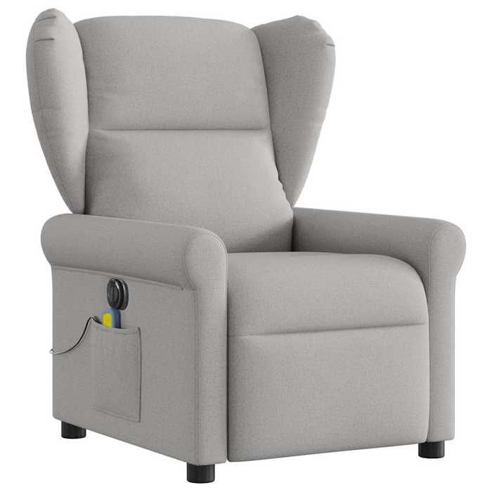 VidaXL Fauteuil de massage inclinable électrique gris nuage tissu 3303373