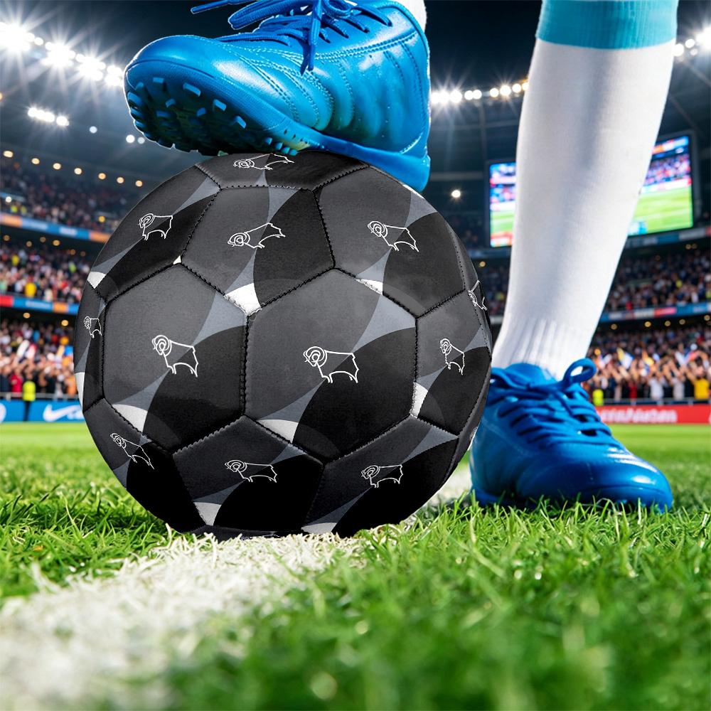 Derby County Football Pallone da Calcio Stampato Taglia 5, Pallone da Calcio Antiscivolo per Partite Adulti Souvenir per i tifosi di Calcio