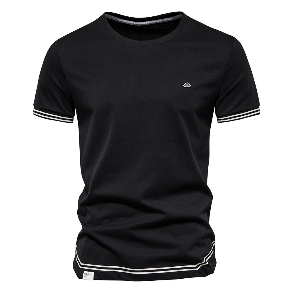 AIOPESON Classic Solid 100% Cotton Men T-shirt O-neck Short Sleeve Slim Fit Casual Sport T Shirts for Men Summer Men's Clothing