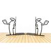 1Pair New Desktop Book Stand Cute Line Villain Black Creative Desktop Decoration Iron Book Stand