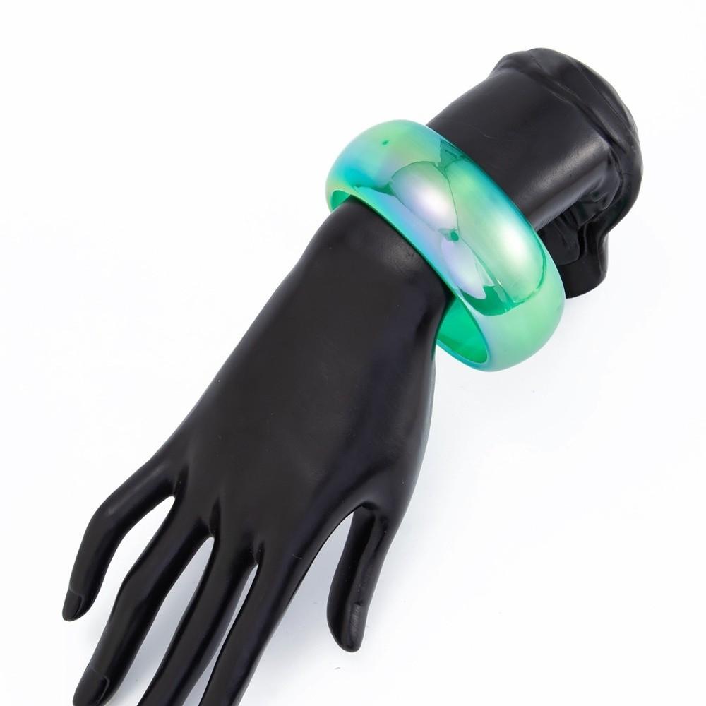 Unregelmäßige Geometrische Bunte Harz Armreifen Transparente Dicke Armreifen Trendige Laser Armbänder Geschenke