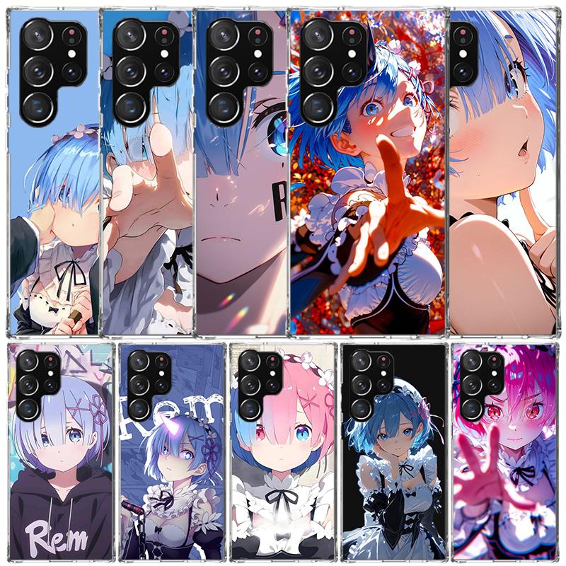 R-Rem Re Zero Anime Soft Cover for Samsung Galaxy S25 Edge S26 S24 S23 Ultra Phone Case S22 S21 Plus S20 FE Print Pattern Shell