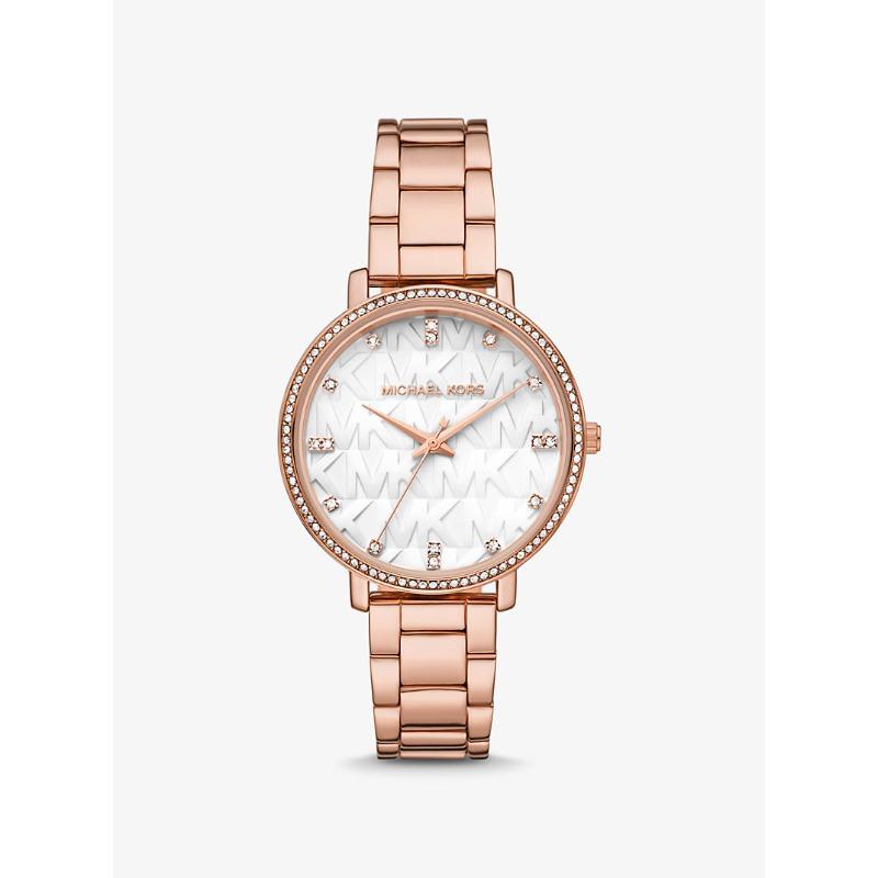 Часы Michael Kors Pyper с паве, покрытие цвета розового золота, с логотипом MK4594 розового золота