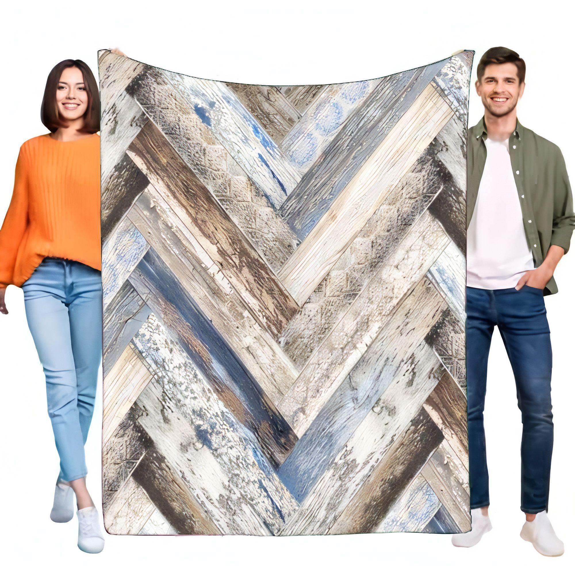 

Chevron Pattern Blanket Soft Cozy Throw Lightweight for Home Decor, Sofa, Bed, Perfect for All Seasons, Great Gift Idea for Birt 75x90cm
