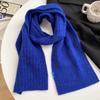 Wool knitted wool small scarf women's winter beige versatile couple solid color short scarf men's thin narrow