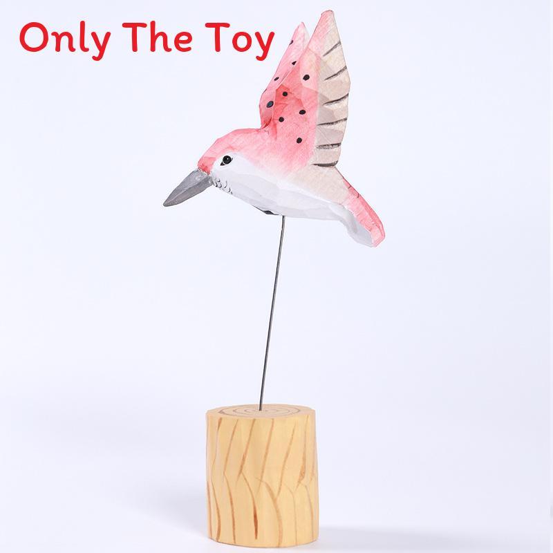 Wooden Handcrafted European Style Hummingbird Desk Decor With Painted Finish For Gifts And Home Decor