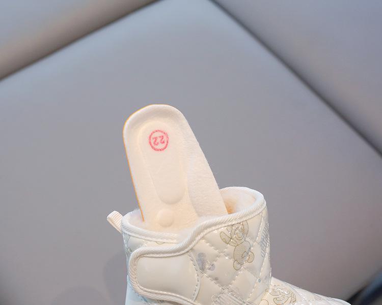 Little Liubao Winter Velvet Baby Boots: Warm, Waterproof Cotton Snow Boots for Ages 2-4 with Ultra-Fiber Leather Surface
