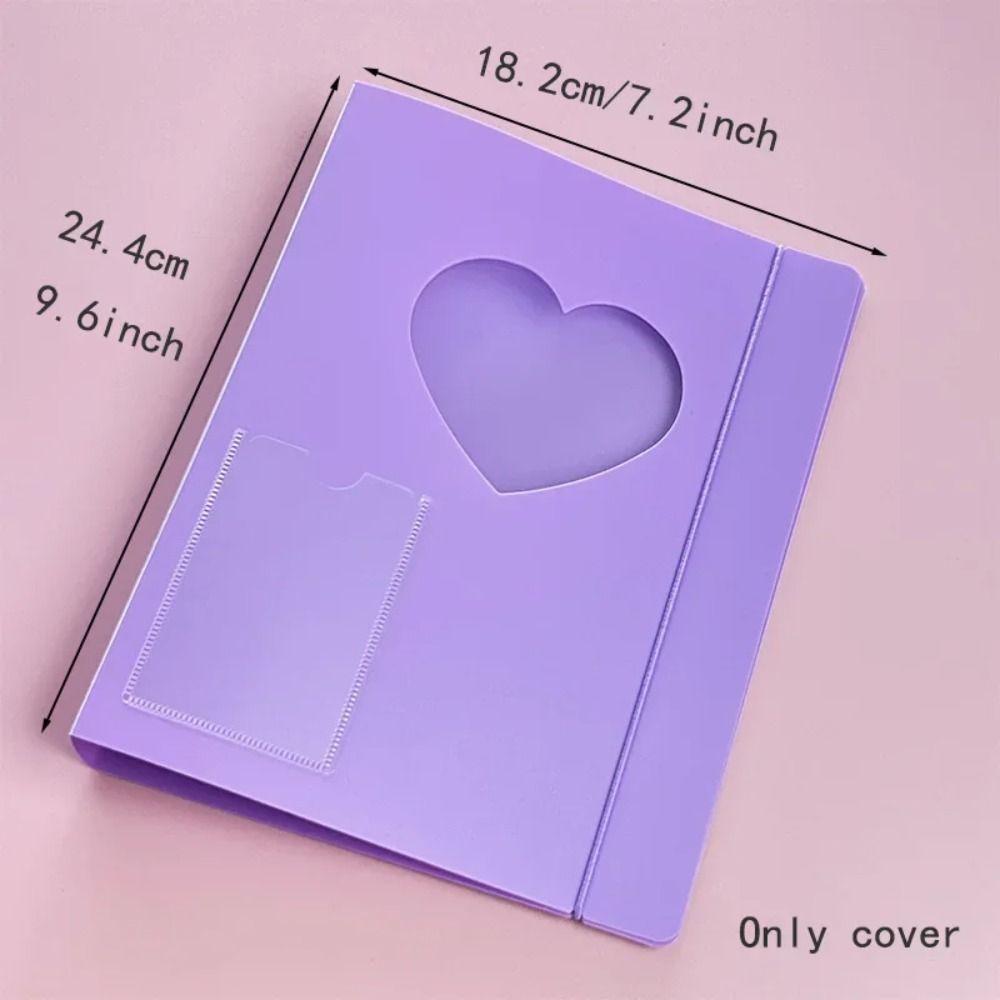 Transparent A5 Photocard Binder Cover Excluding Inner Pages Heart Shape Card Binder Cover Durable Loose-leaf Photocard Album