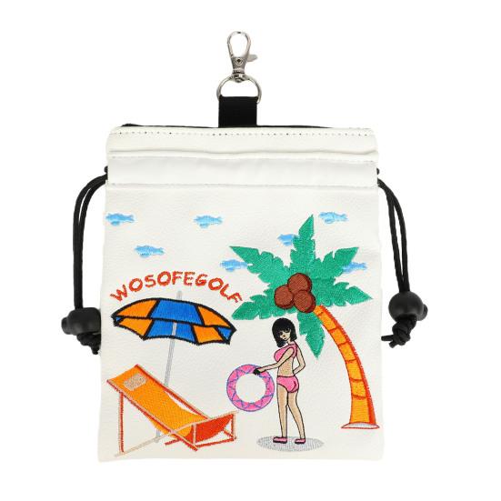 

Сумка для гольфа с затягивающимся шнурком, сумка для хранения мячей для гольфа, зеленая сумка для хранения вилок, портативный аксессуар для гольфа для любителей гольфа белый