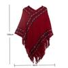 Women's Elegant Knitted Shawl Poncho with Fringed Lightweight Pullover Poncho Sweaters Cape Warm Cozy Knit Poncho Sweater for Women Pullover Cardigan
