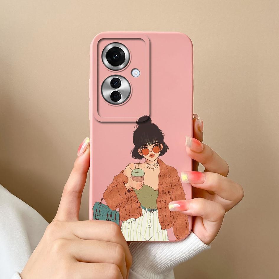 For OPPO Realme 12 Lite C65 Reno11 Pro A60 A59 Cases Back Covers Fashion Girls Boys Liquid Soft Silicone Camera Protection Phone Bags Housing For OPPO