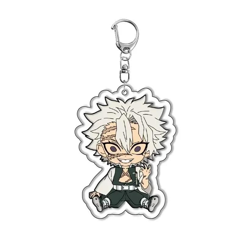 Hot Anime Demon Slayer Acrylic Keychains Tokitou Muichirou Agatsuma Zenitsu Keychain Bag Pendant Car Key Ring Anime Jewelry