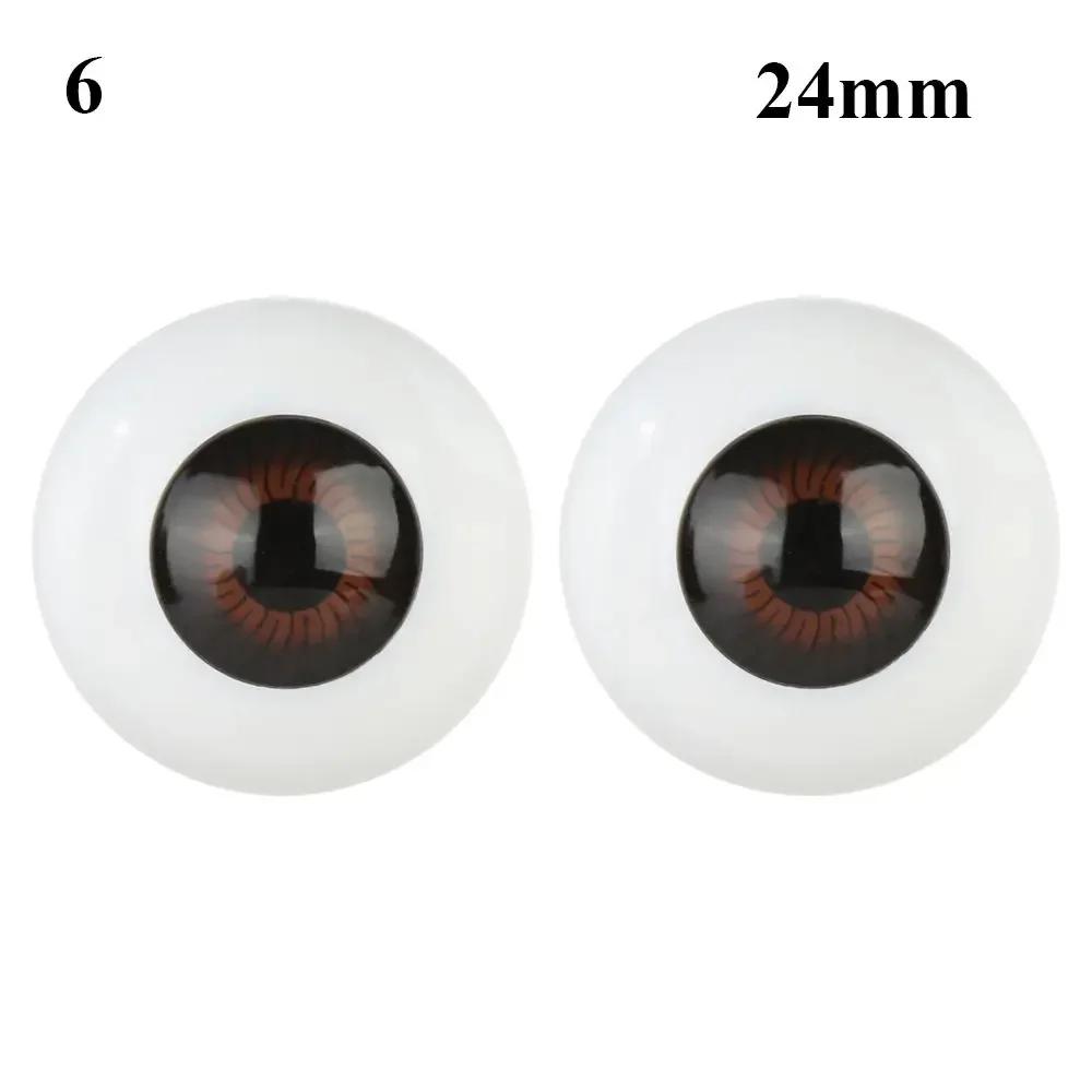 1Pair 22mm 30mm Realistic Half Round Craft Accessories Acrylic DIY Eyeballs Reborn Doll Eyes BJD Mini Easy Use Simulation