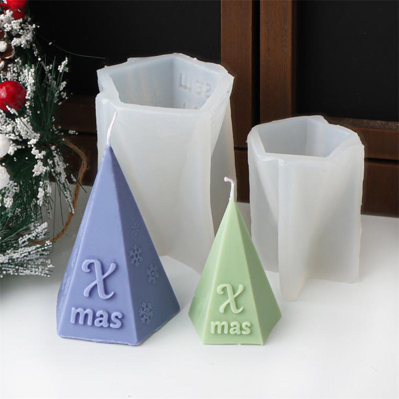 Christmas Silicone Molds Candles Triangle Christmas Tree Snowflake Styles DIY Home Decor Aromatherapy Candle Plaster