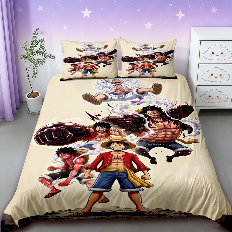 

One Piece Duvet Cover Cartoon Luffy Bedding Set Soft and comfortable Queen/King Twin Full Size Teens Boys Boys Gifts Soft Cozy 135x200cm