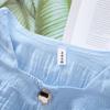 Ruffled Short-sleeve Shirt Nipped Waist Solid Pleated Button Down Top Female Chiffon Blouse Square Neck Chiffon Shirt