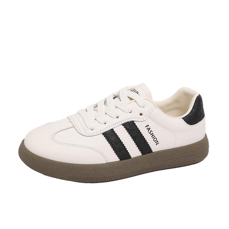 

Retro color matching platform German training shoes women s 2025 new fashion versatile round head lace-up sports and leisure board shoes 35 чёрный