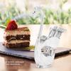 Set de linguri pentru desert cafea în stil european Suport pentru linguriță pentru fructe cu lebădă elegantă Vesă decorativă Argint