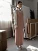 Sinun Round Neck Sleeveless Knit Dress (Pink)