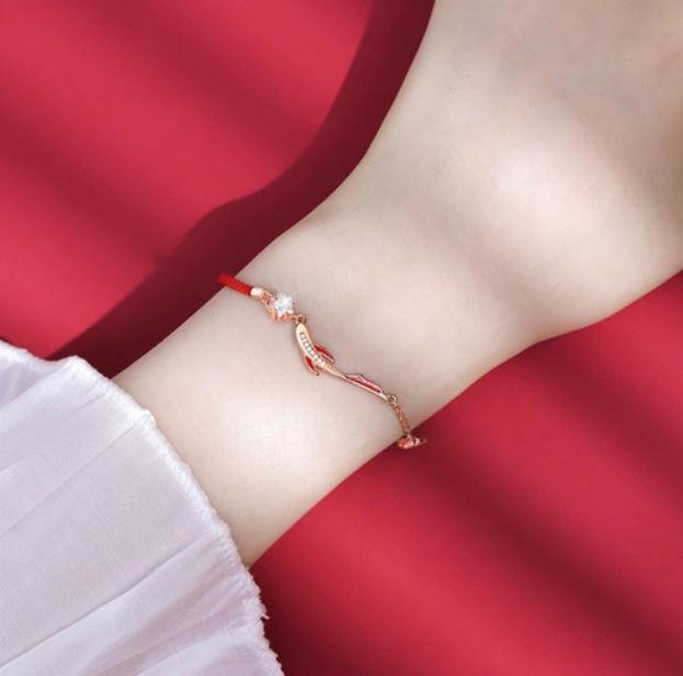 Women s Lucky Koi Bracelet, 2024 Chinese-Style Red Rope, Summer Woven Design
