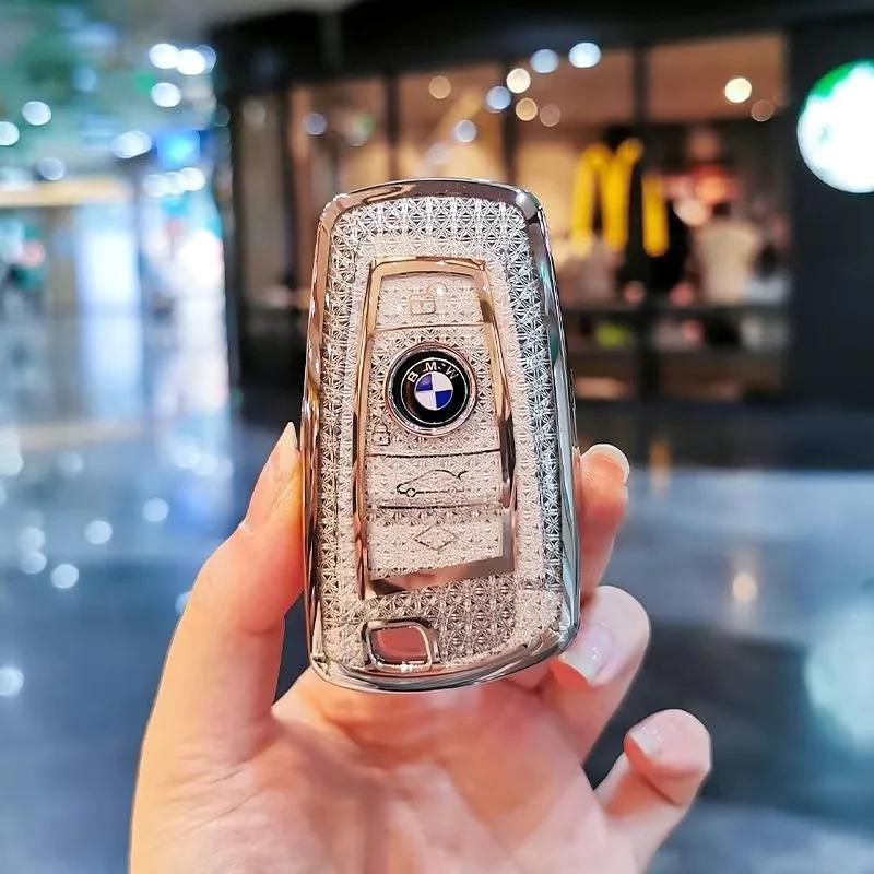 Heiß 2025 Strass Funkelnde Schlüsseltasche für BMW 5er Serie 530 X1 X2 X3 X5 X6 X7 Klinge 320li Hochwertiges Autozubehör für Frauen