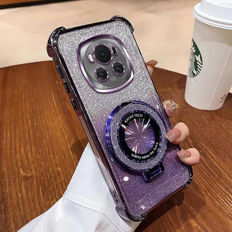 Luxury Four-corner Anti-fall Shell for Magic 7 6 5 Lite Magic 6 5 Pro Magic7Pro Honor X9C X9B X9A Glitter holder protective case