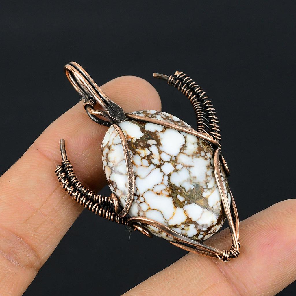 Wild Horse Pendant Gemstone Jewelry, 999 Copper Wire Wrapped Handmade Pendant, Latest Design Jewelry