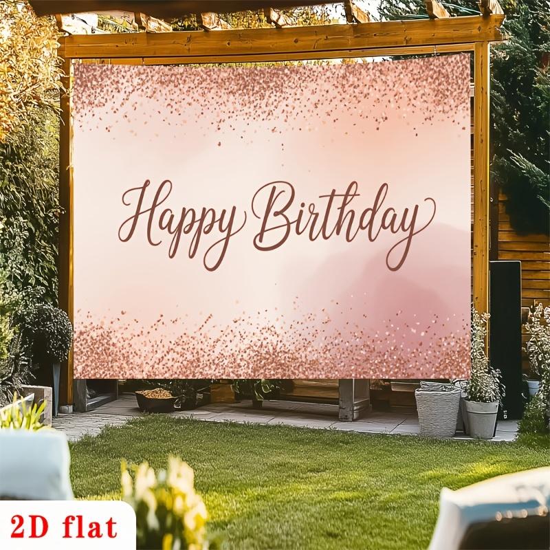 2D plane 1 piece of rose gold glittering font birthday wish message