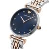 Emporio Armani AR11092 Gianni T Bar Damenuhr mit kristallblauem Zifferblatt und zweifarbigem Zifferblatt