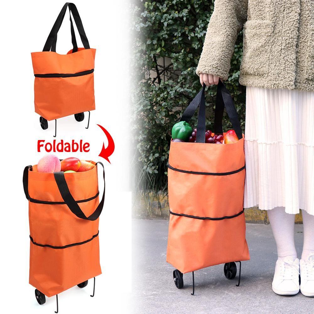 foldable eco friendly shopping bolsa with wheels