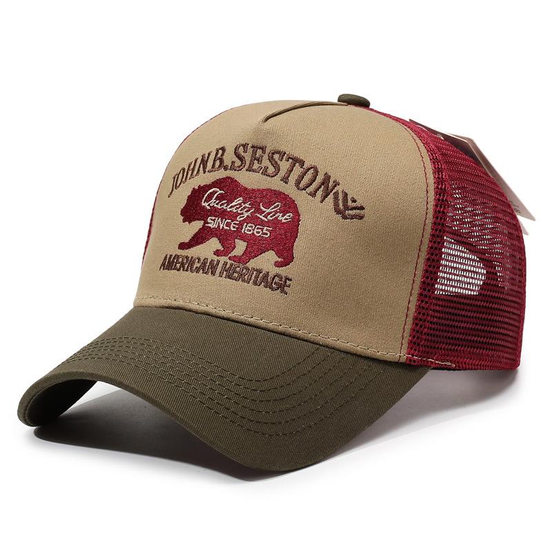Creative New Baseball Hat STETSON Red Bear Truck Hat Outdoor Sports Sunshade Hat Street Hip Hop Hat Daily Commuter Net Hat