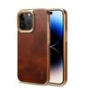 High-End Business Retro Ölwachs Erste Schicht Leder Schlüsselfertige Galvanik-Hülle Für Iphone 16 15 14 Plus 13 12 Pro Max Hüllen