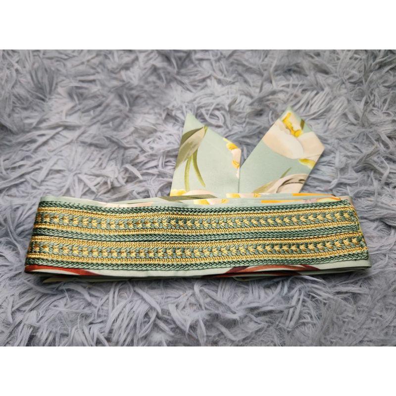 23 Middle East Elegance Robe Ribbon Stitching Printing Belt French Retro Arabic Plus Size Dress Dress