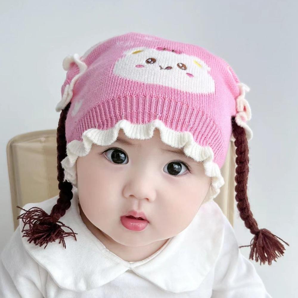 Thickened Knitted Hat Cute Cartoon Pullover Hat Fashion Ear Protection Cap  Newborn