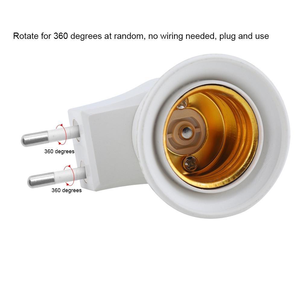 Wall Plug E27 Bulb Lamp Socket Mount Holder Adapter with Control
